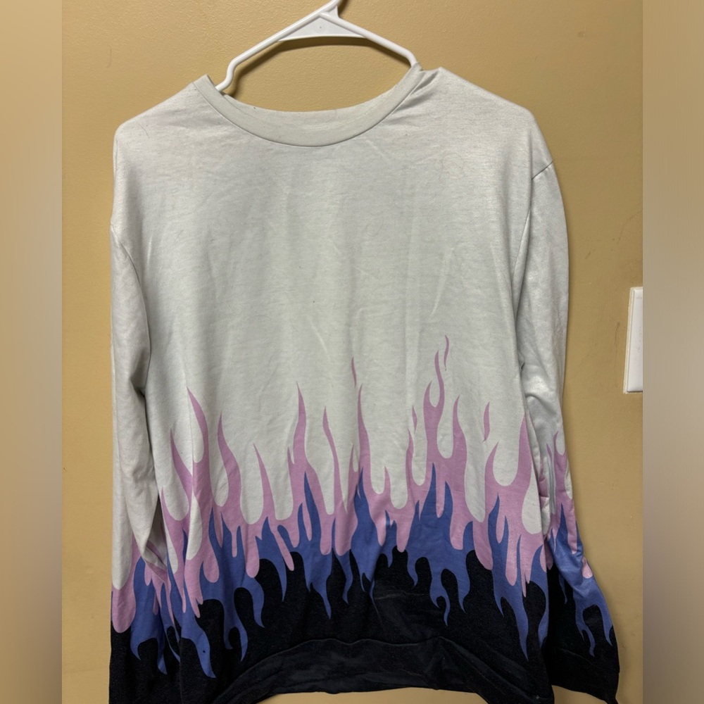 Purple flame crew neck